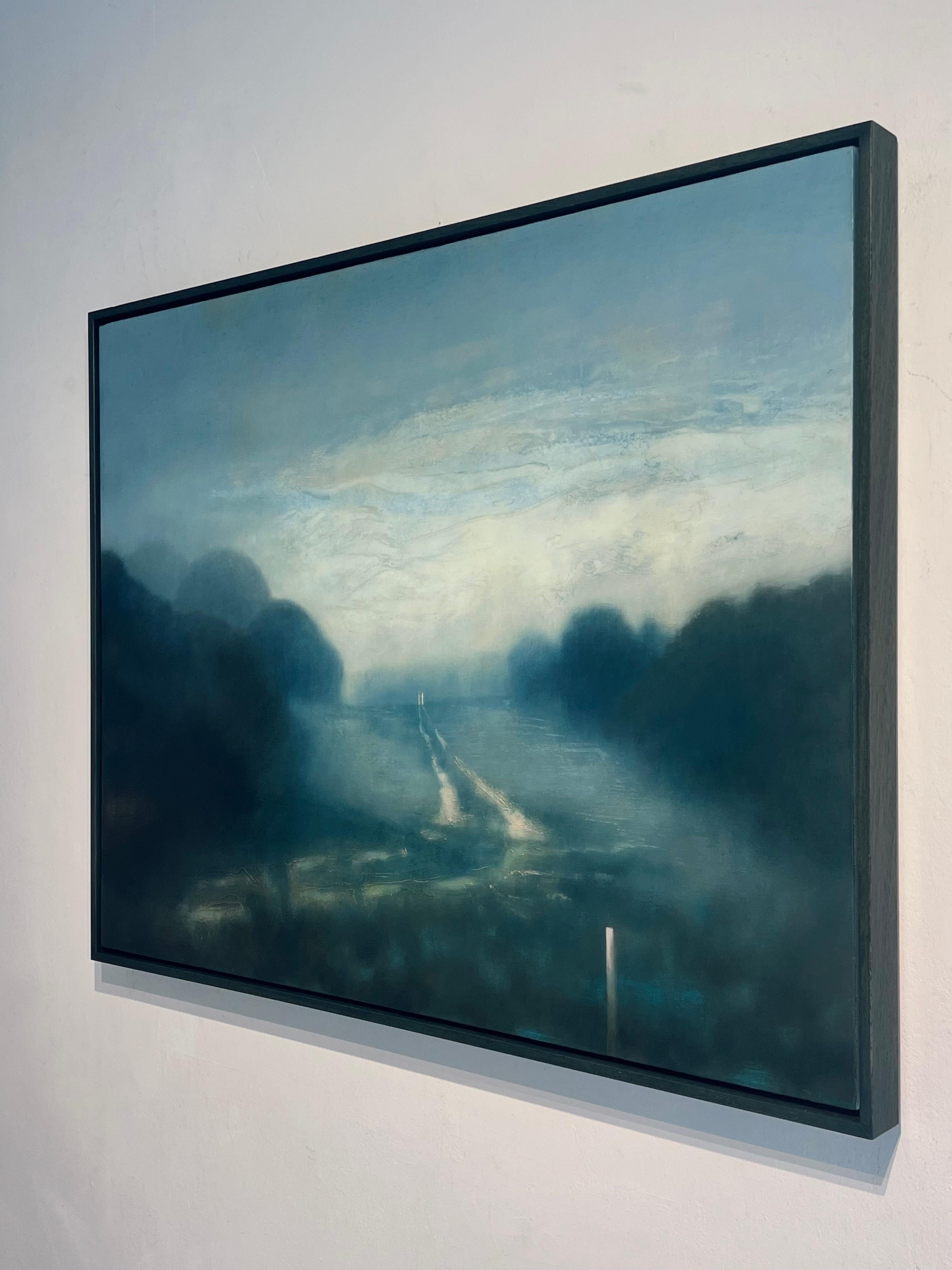 Dawn Holding Off the Sky-original atmospheric abstract landscape painting- art - Abstract Expressionist Painting by Tania Rutland