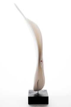 Ceramic Porcelain, Resin, Sugi wood Abstract Sculpture: 'Grow'