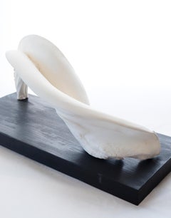 Ceramic Porcelain, Sugi Wood, Red Coral, Abstract Sculpture: 'Red Coral'