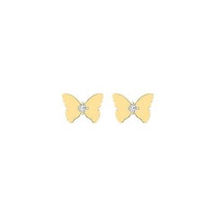 Tanisa Nahata Diamond 0.03ct. Dainty Golden Butterfly Earrings in 18Karat Gold.