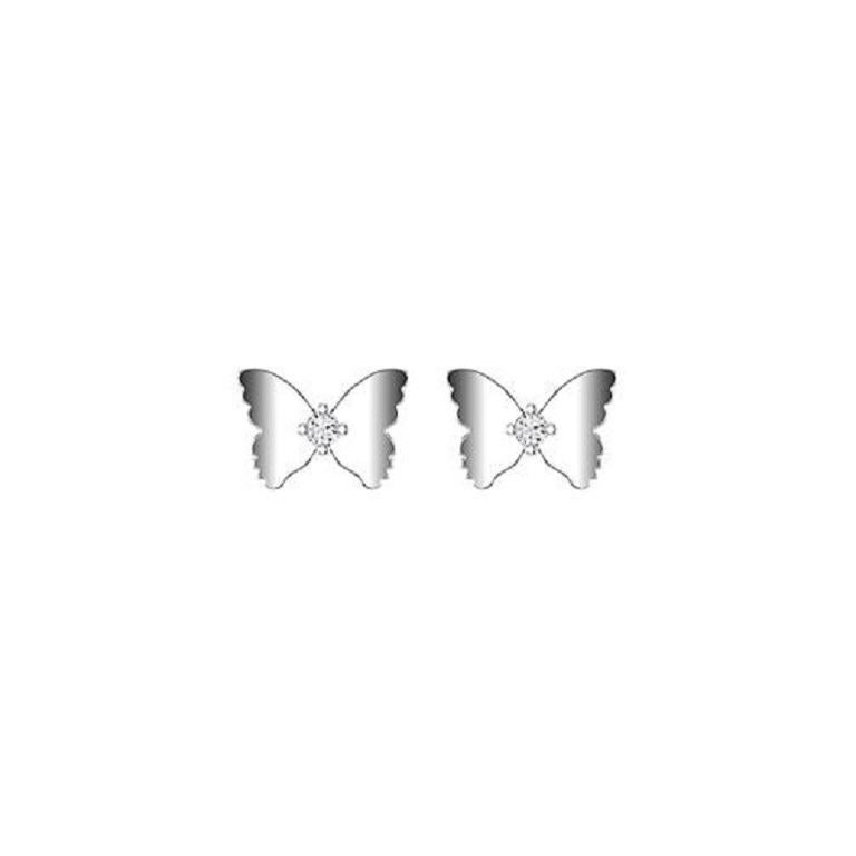Contemporary Tanisa Nahata Diamond 0.03ct. Dainty Golden Butterfly Earrings in 18Karat Gold. For Sale