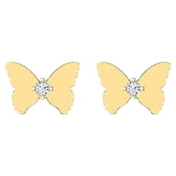 Tanisa Nahata Diamond 0.03ct. Dainty Golden Butterfly Earrings in 18Karat Gold.