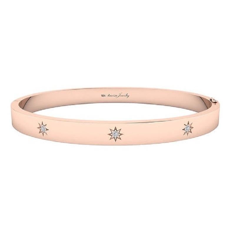 Tanisa Nahata Diamante Starburst Clásico 0,07 ct. Brazalete de oro de 18 quilates. Contemporáneo en venta