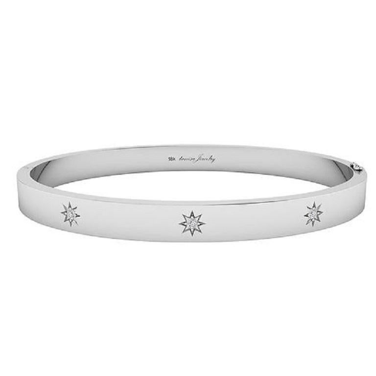 Tanisa Nahata Diamante Starburst Clásico 0,07 ct. Brazalete de oro de 18 quilates. Corte redondo en venta