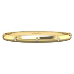 Tanisa Nahata Diamond 0.14ct. Modern Gold Reign Bangle in 18Karat Gold.