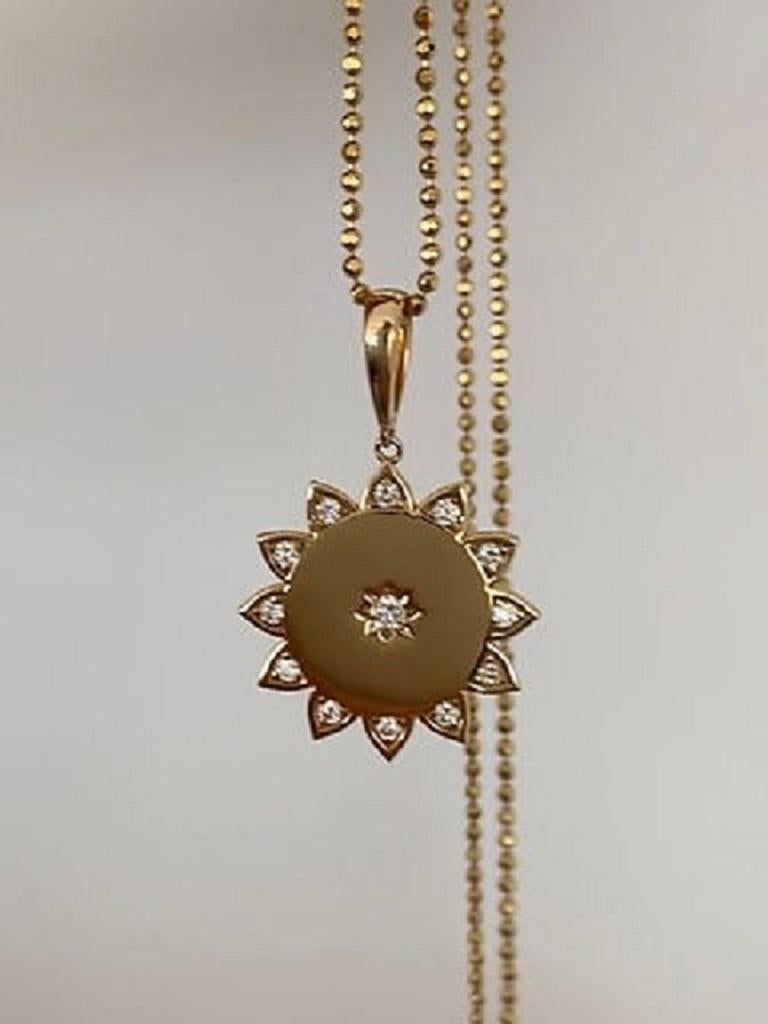Contemporain Tanisa Nahata Sunshine Diamond 0,16 carat Pendentif en or jaune 18 carats. en vente