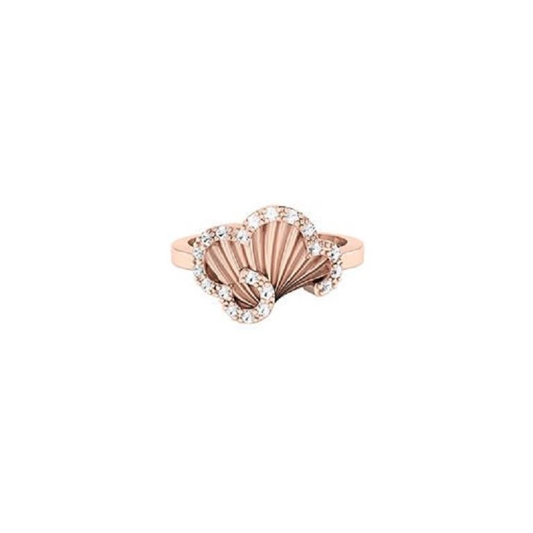 Taglio rotondo Tanisa Nahata Diamante scanalato 0,169ct. Anello fantasia in oro 18 carati. in vendita