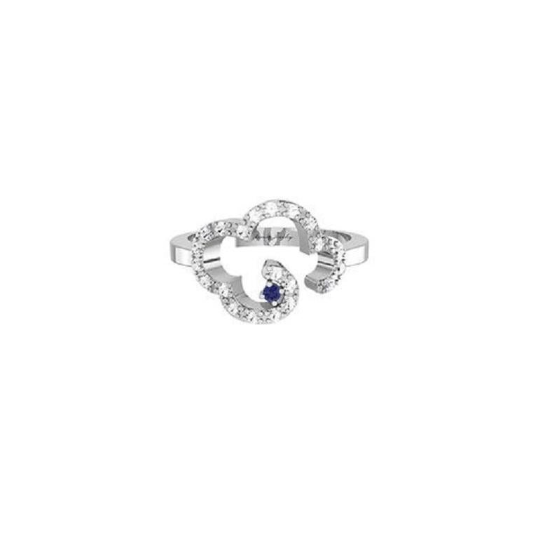 Contemporaneo Tanisa Nahata Dainty Cloud Diamond  0,17ct. Anello fantasia in oro 18 carati. in vendita