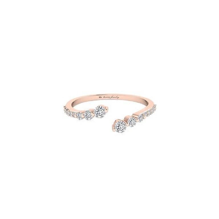 Taglio rotondo Tanisa Nahata Diamante a Onda Graduata 0.25ct. Anello in oro 18 carati. in vendita