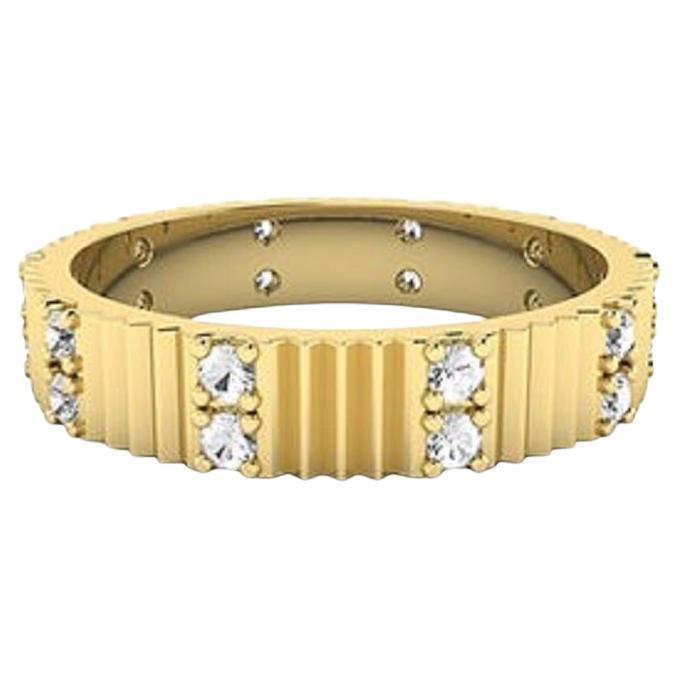 Tanisa Nahata, diamant 0,27 carat Anneau d'éternité à piliers cannelés en or 18 carats.