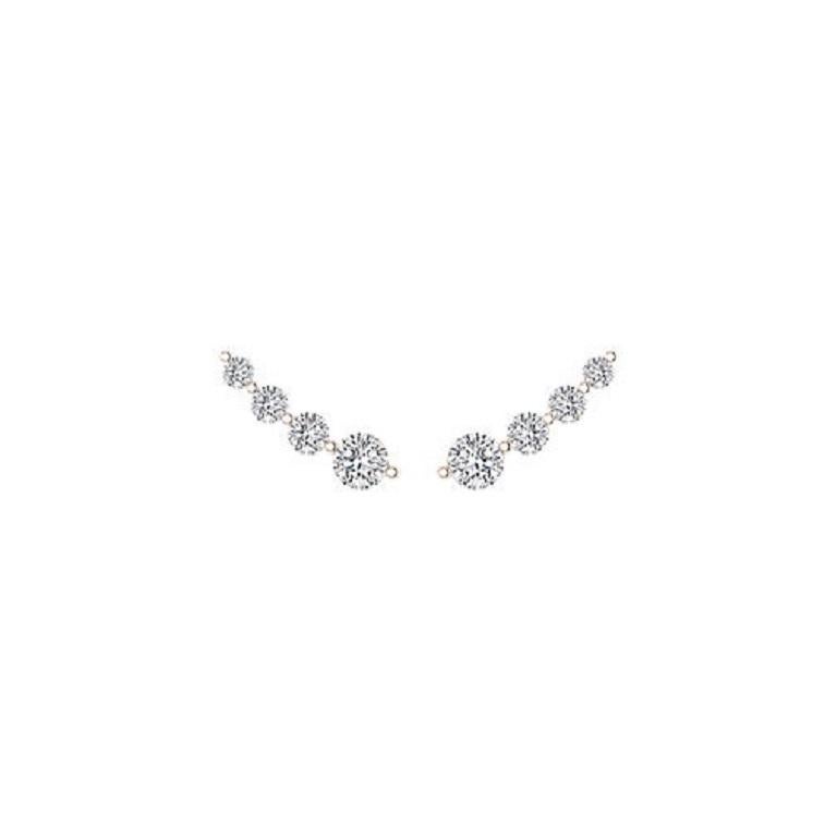 Tanisa Nahata Diamante ondulado graduado 0,28ct. Pendientes de oro de 18 quilates. Contemporáneo en venta