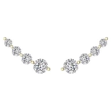 Tanisa Nahata Diamante ondulado graduado 0,28ct. Pendientes de oro de 18 quilates. en venta