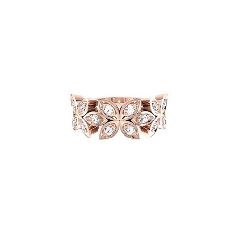 Round Cut Tanisa Nahata Blooming Diamond 0.30ct. Fancy Ring in 18Karat Gold. For Sale
