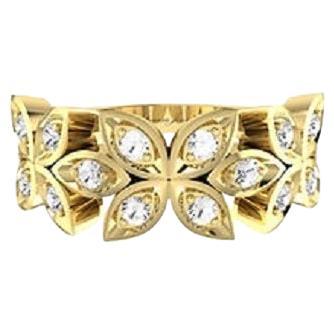 Tanisa Nahata Diamante en flor 0,30ct. Anillo de fantasía en oro de 18 quilates.