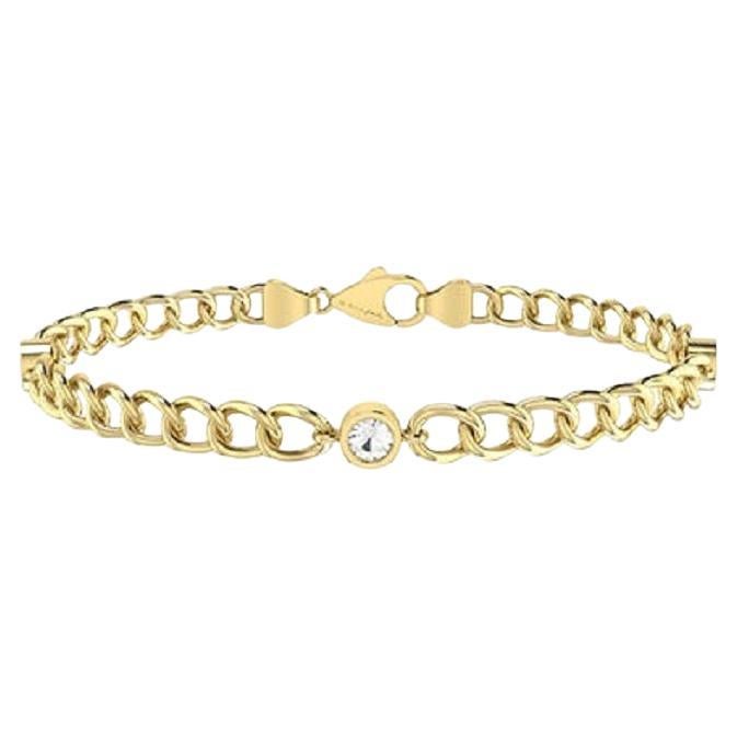 Tanisa Nahata Diamond 0.30ct. Cuban Chain Bracelet in 18Karat Yellow Gold.