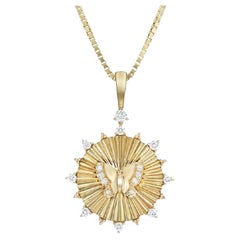 Tanisa Nahata Butterfly Diamond 0,31 carat Pendentif en or jaune 18 carats.