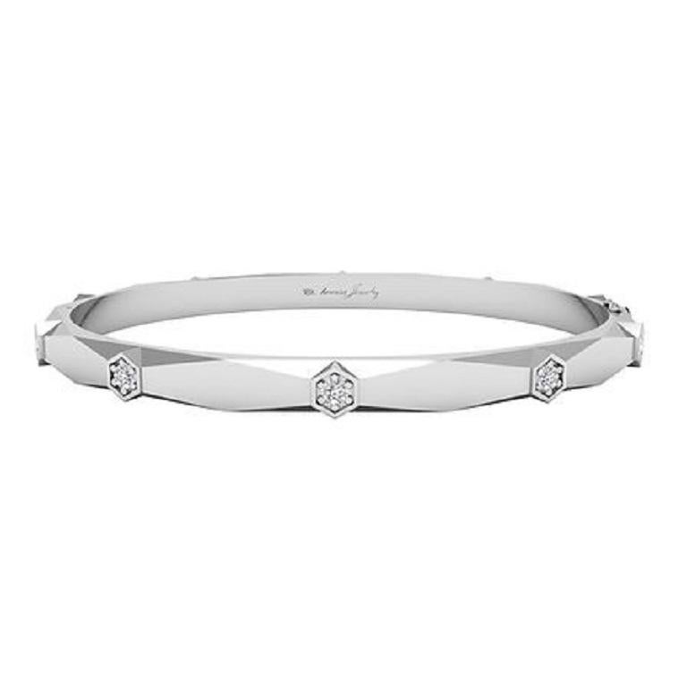 Contemporain Tanisa Nahata Classic Diamond 0,32 carat Bracelet hexagonal miroir en or 18 carats. en vente