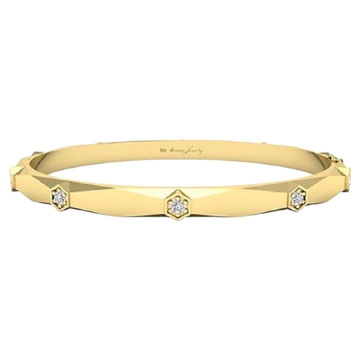 Tanisa Nahata Classic Diamond 0,32 carat Bracelet hexagonal miroir en or 18 carats.
