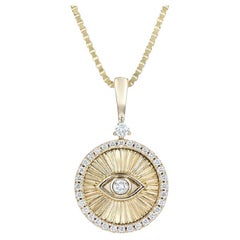 Tanisa Nahata Evil Eye Diamond 0,32 carat Pendentif en or jaune 18 carats.