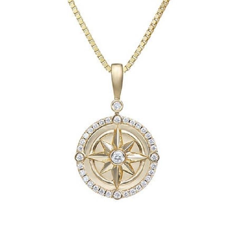 Taille ronde Tanisa Nahata Diamant 0.38ct. Pendentif en or 18 carats. en vente