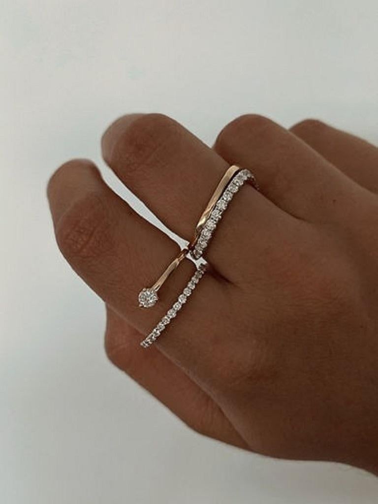 Contemporary Tanisa Nahata Diamond 0.40ct. Band and a Half Ring in 18Karat Gold. For Sale