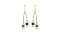 Tanisa Nahata Diamond & sapphire 0.43ct. Evil Eye Earrings in 18Karat Gold.