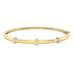 Tanisa Nahata Classic Emerald Cut Diamond 0.44ct. Bangle in 18Karat Gold.