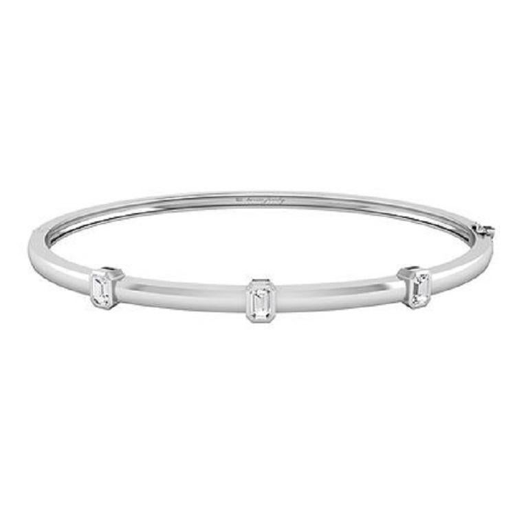 Contemporaneo Tanisa Nahata Diamante classico taglio smeraldo 0,44ct. Bracciale in oro 18 carati. in vendita
