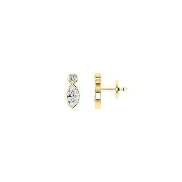 These Marquise & Round Diamond Stud Earrings in 18K gold feature a captivating arrangement of marquise and round diamonds, offering a balanced sparkle in a refined silhouette. Available in white, yellow, and rose gold, these earrings add a touch of