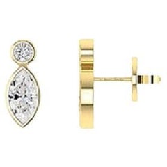 Tanisa Nahata Marquise & Round Diamond 0.45ct. Stud Earrings in 18Karat Gold.