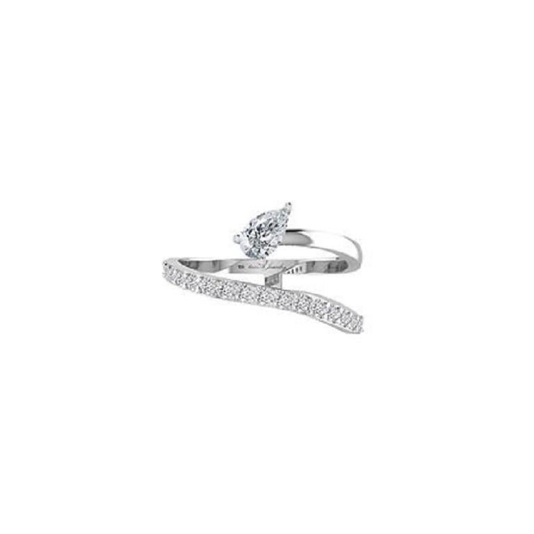 Tanisa Nahata Diamant 0,48ct. Side Pear Wave Ausgefallener Ring aus 18 Karat Gold. (Zeitgenössisch) im Angebot