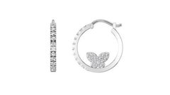 Tanisa Nahata Diamond 0.52ct. Hoop with Butterfly Earrings in 18Karat Gold.