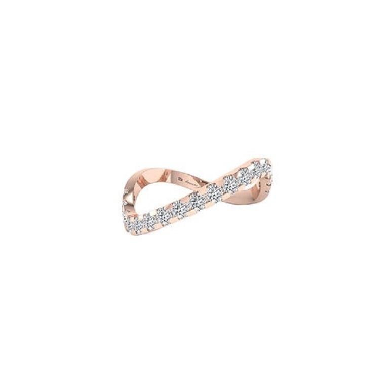 Round Cut Tanisa Nahata Diamond 0.53ct. Twist Band Ring in 18Karat Gold. For Sale