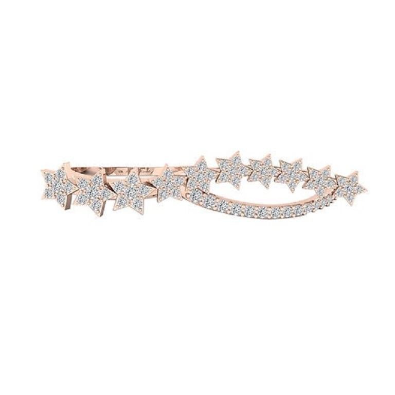 Contemporary Tanisa Nahata Diamond 0.61ct. Shooting Star Two Finger Ring in 18Karat Gold. For Sale