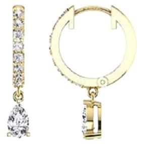 Tanisa Nahata Fancy Twin Pear Hoops Diamant 0,64 Karat. Ohrringe aus 18 Karat Gold.