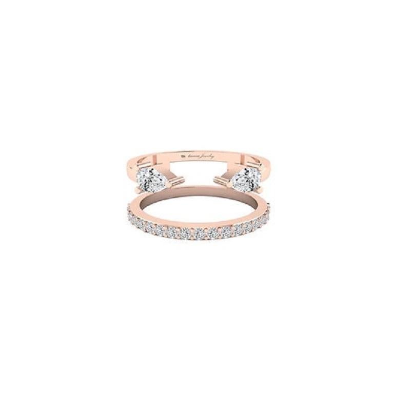 Contemporaneo Tanisa Nahata Twin Pear Open Diamond 0,66ct. Anello in oro 18 carati. in vendita