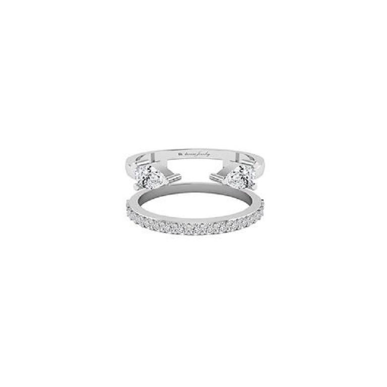 Taglio rotondo Tanisa Nahata Twin Pear Open Diamond 0,66ct. Anello in oro 18 carati. in vendita