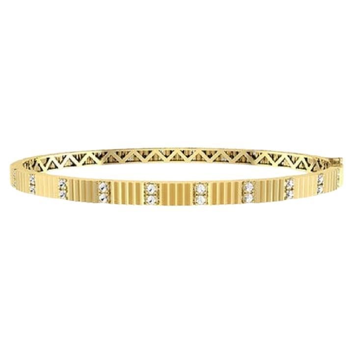 Tanisa Nahata Fluted Pillars Diamond 0.68ct. Bangle in 18Karat Gold.
