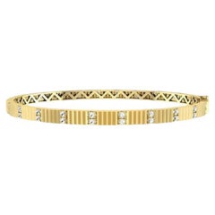 Tanisa Nahata Pillars cannelés diamant 0,68 carat Bracelet en or 18 carats.