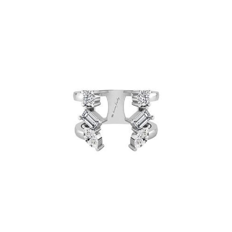 Tanisa Nahata Diamante multiforma 0,70 ct. Anillo abierto de oro de 18 quilates. Corte mixto en venta