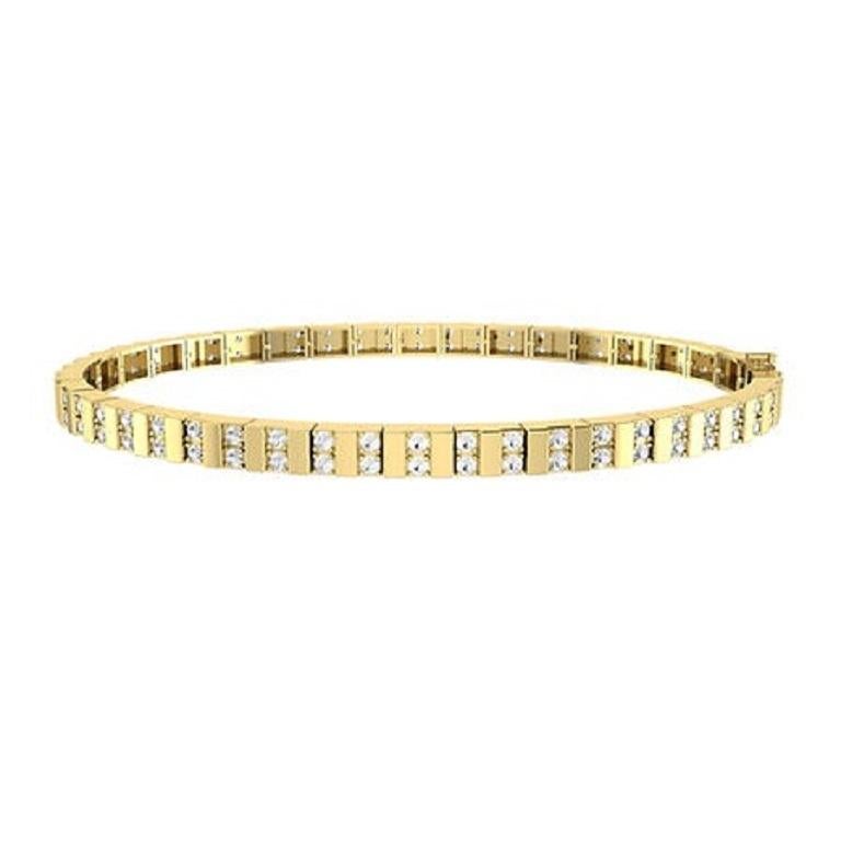 Contemporary Tanisa Nahata Classic Tennis Diamond 0.74ct. Bracelet in 18Karat Gold. For Sale