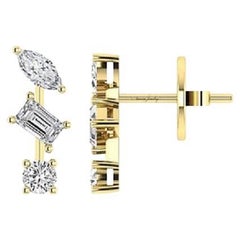 Tanisa Nahata Multi-shape Diamond 0.74ct. Drop Earring in 18Karat Gold.