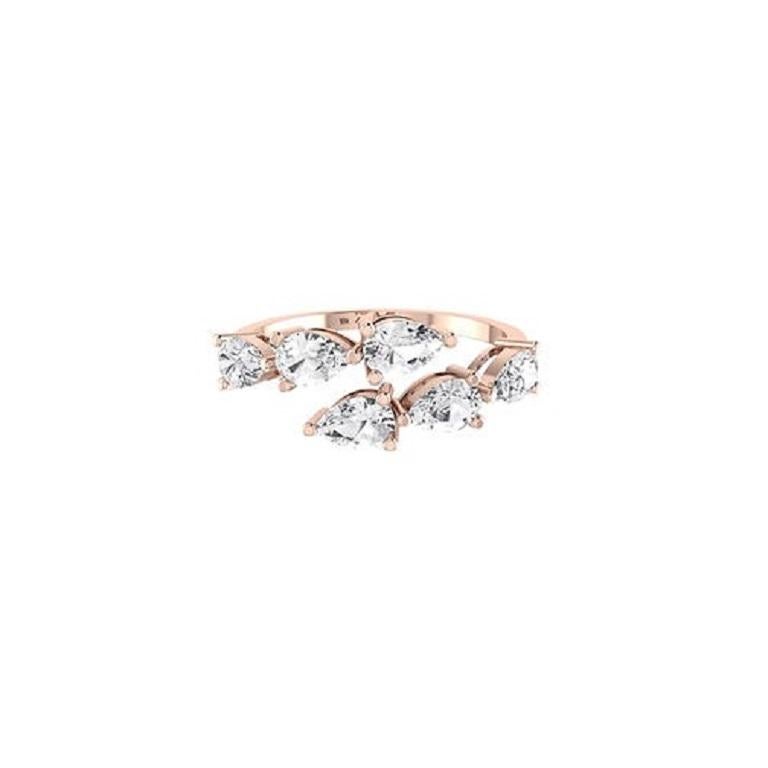 Taglio a goccia Diamante Tanisa Nahata 0,92ct. Anello Twin Pear Fancy in oro 18 carati. in vendita