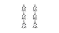 Tanisa Nahata Tre Pear Drop Dangle Diamond 0,92ct. Orecchini in oro 18 carati.