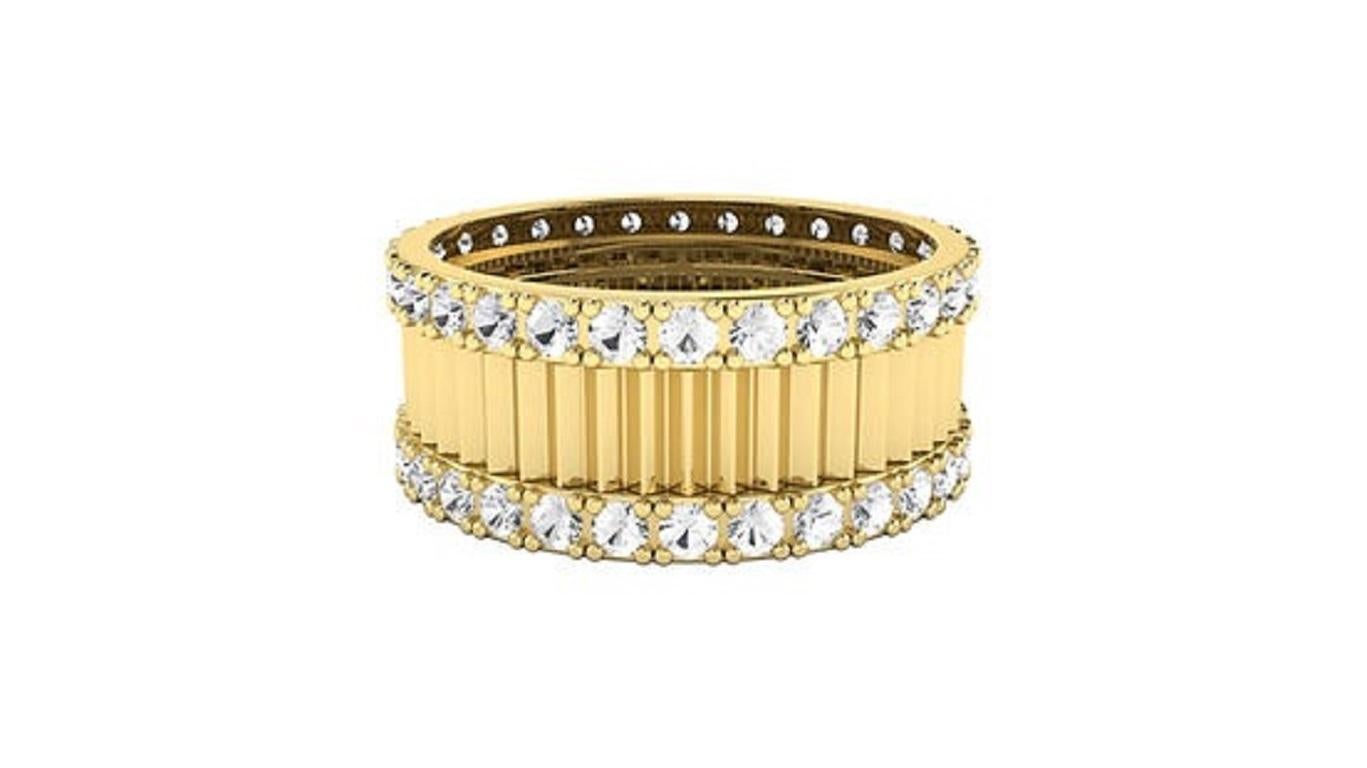 Contemporary Tanisa Nahata Diamond 0.98ct. Mirror Eternity Fancy Ring in 18Karat Gold. For Sale
