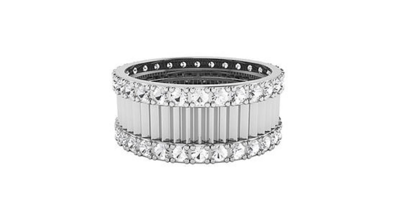 Round Cut Tanisa Nahata Diamond 0.98ct. Mirror Eternity Fancy Ring in 18Karat Gold. For Sale