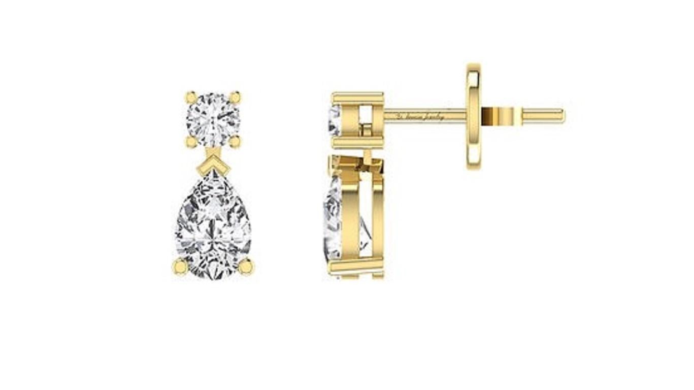 Contemporaneo Tanisa Nahata Fancy Twin Pear Drops Diamante 1,00ct. Orecchini in oro 18 carati. in vendita
