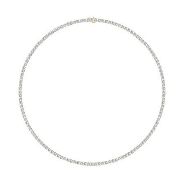 Contemporary Tanisa Nahata Diamond 10ct. Tennis Necklace in 18Karat Gold. For Sale