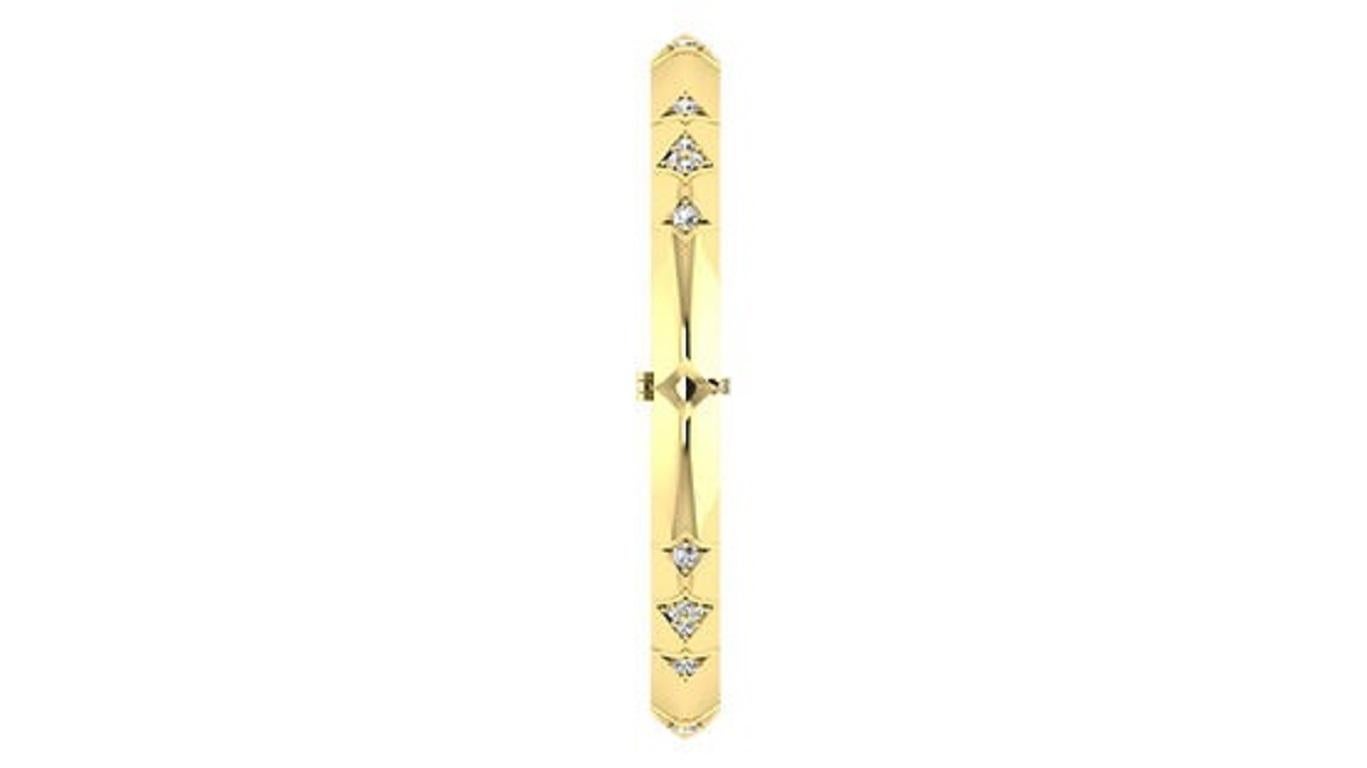 Tanisa Nahata Diamond 1.036ct. Modern Reign Fancy Bangle in 18Karat Gold. In New Condition For Sale In Hong Kong, HK
