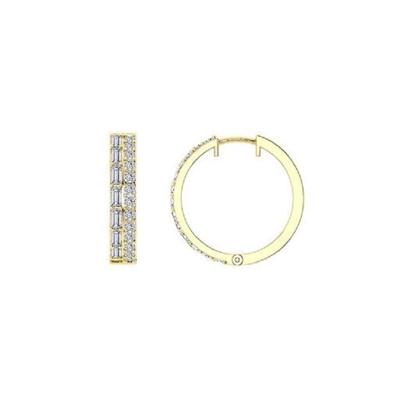 Contemporaneo Tanisa Nahata Diamante a due file 1,07ct. Orecchini a cerchio in oro 18 carati. in vendita